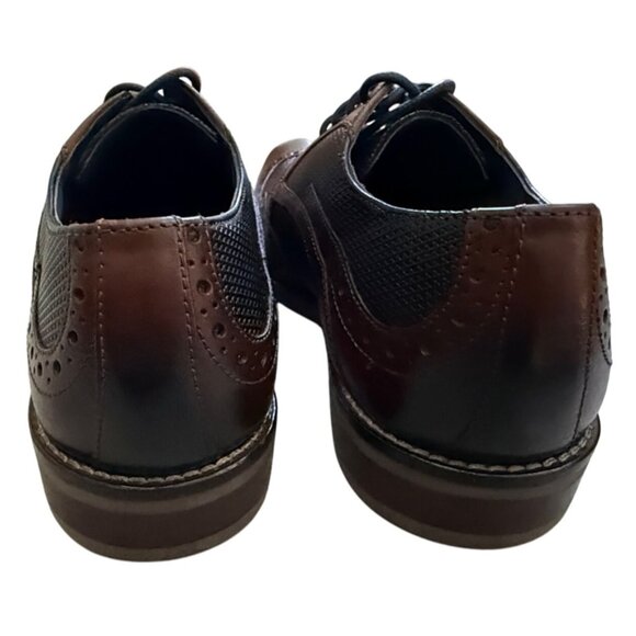 Men's 7.5M Stacy Adams Joss Wingtip Oxford Dress Shoes Modern Cognac 25539-221 - Picture 4 of 16